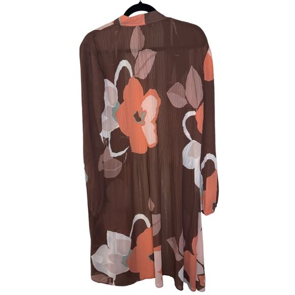 DR2 Abstract Floral Pleated Lightweight Cardigan - Hazelnut Size M/L - Picture 7 of 7